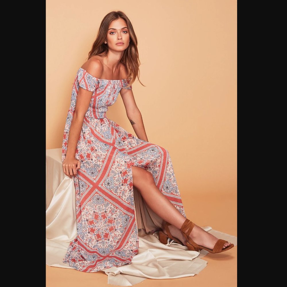 TULAROSA Henderson Smocked Maxi Dress size S